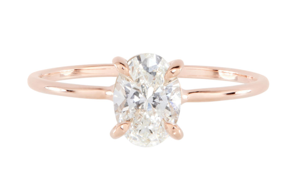 The Swan Solitaire, Oval (Cultivated Diamond). Image via Catbird.