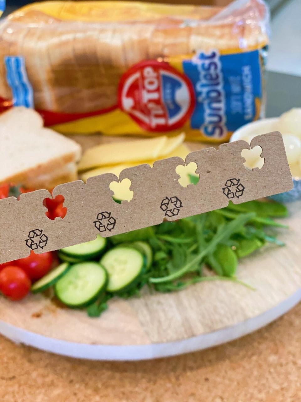 Image of Tip Top aussie bread brand new cardboard recyclable bread tags replacing plastic