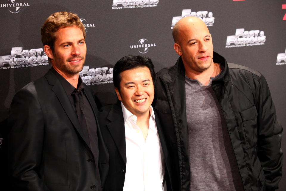 ‘Fast & Furious’ director Justin Lin with Vin Diesel and the late Paul Walker in 2009 (Credit: WENN)