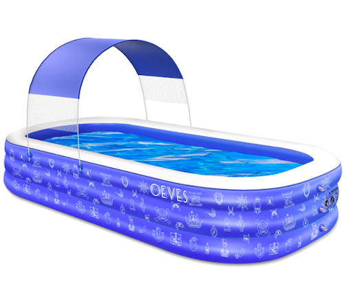 OEVES Inflatable Pool with Canopy