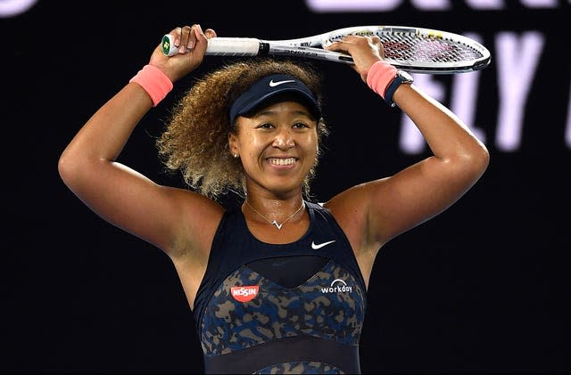 Naomi Osaka reacts to winning the Australian Open title