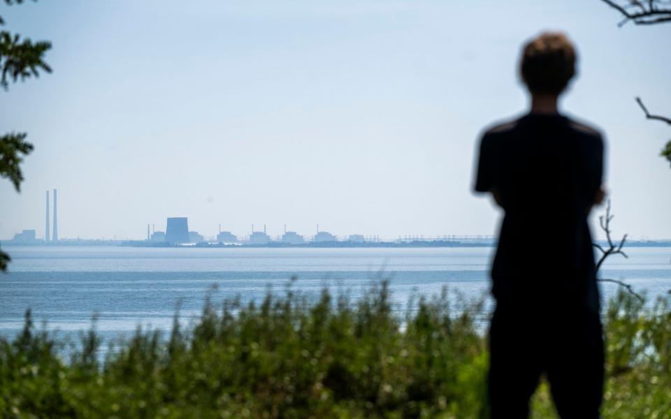 Zaporizhzhia nuclerar plant seen from across the Dnipro river - Paul Grover for the Telegraph 