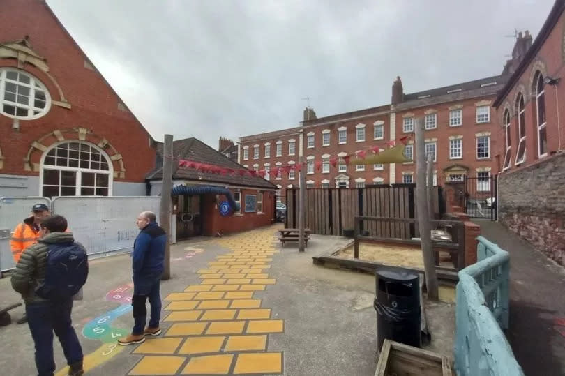 The infants playground at Hotwells Primary School where the portable classroom would be installed -Credit:Copyright Unknown