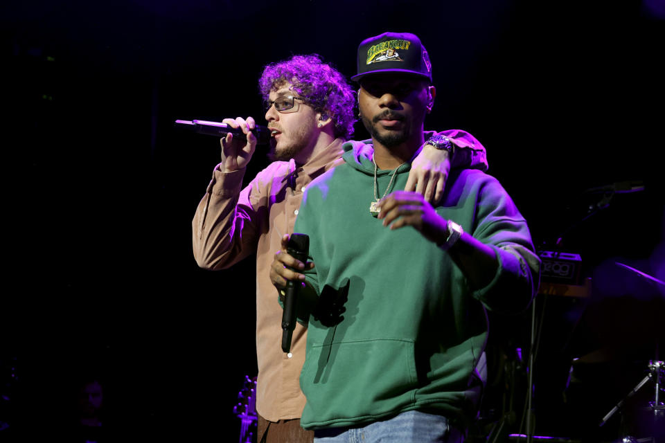 NEW YORK, NEW YORK - OCTOBER 12: Bryson Tiller surprises Card Members with a special guest performance during "American Express Presents: Louisville by Jack Harlow" Member Week Celebration at Brooklyn Steel on October 12, 2022 in New York City. (Photo by Mike Coppola/Getty Images for American Express)