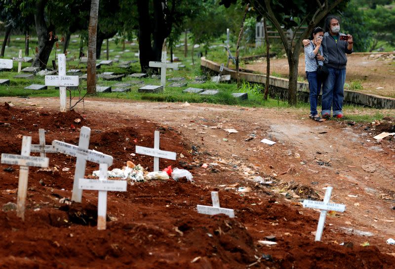Cemetery area for coronavirus disease (COVID-19) victims in Jakarta