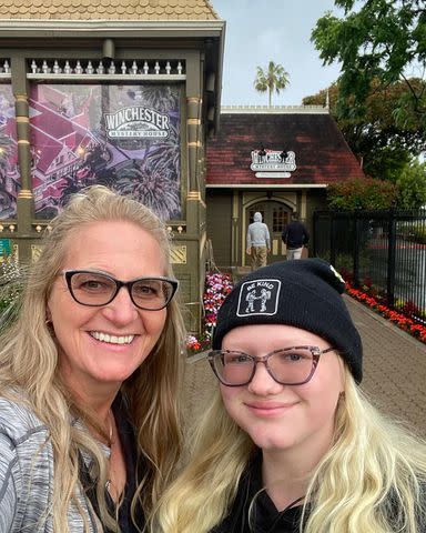 <p>Christina Brown/Instagram</p> Christine Brown smiles with her daughter Truely, 13