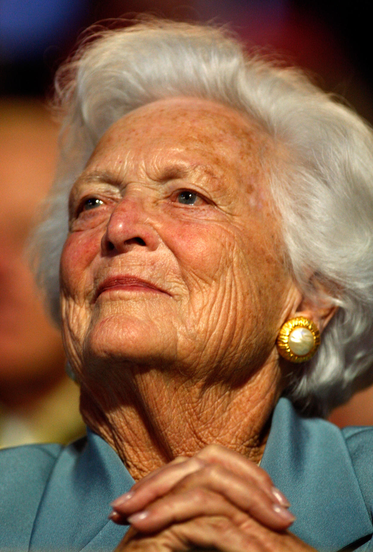 Barbara Bush, pictured in 2008, died Tuesday. (Photo: Scott Olson/Getty Images)