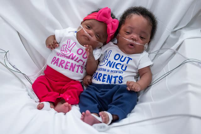 <p>Annie O'Neill/Cleveland Clinic</p> Twins Kimyah and DJ