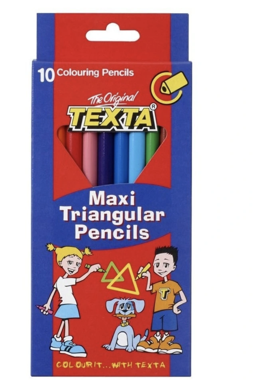 10pc Maxi Triangular Colouring Pencils from Texta, $25