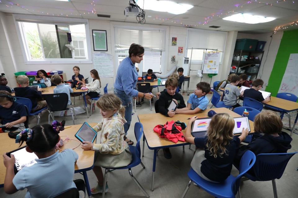 Students work in the classroom at Tybee Island Maritime Academy on Thursday, September 28, 2023.
