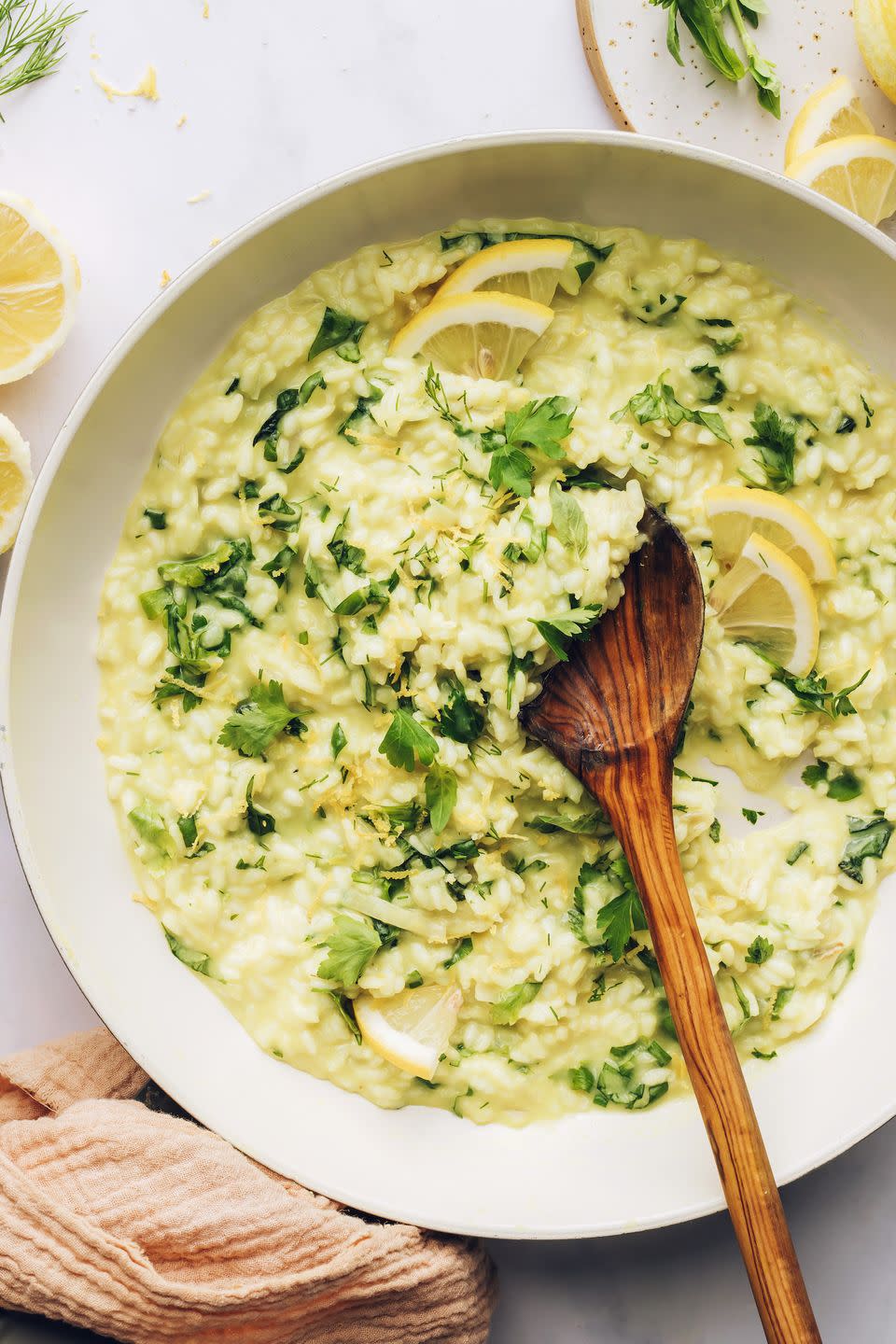 29) Lemony Risotto with Fresh Herbs & Garlic