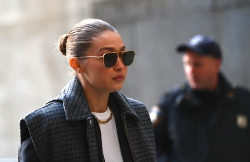 Model Gigi Hadid arrives at Manhattan Criminal Court, where she was excused from serving as a juror in the trial of disgraced movie mogul Harvey Weinstein
