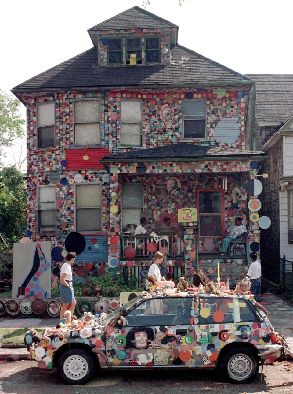 The Dotty Wotty House  Artist Tyree Guyton creates folk art by covering part of a neighborhood with polka dots in what he calls "art for the people and medicine for the soul."   JEFF KOWALSKY/AFP/Getty Images