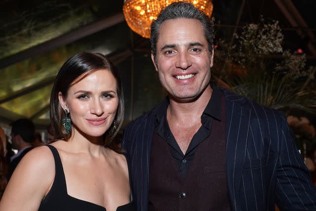 <p>Rachel Luna/Getty </p> (L) Shantel VanSanten and Victor Webster