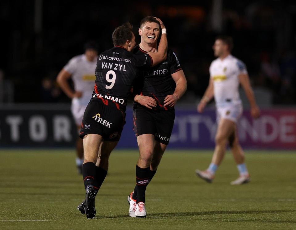 Impact: Ivan Van Zyl credits Owen Farrell with helping him to achieve his best at Saracens (Getty Images)