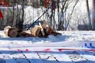 Protest in support of the indigenous Wet'suwet'en Nation's hereditary chiefs,in Moncton, New Brunswick