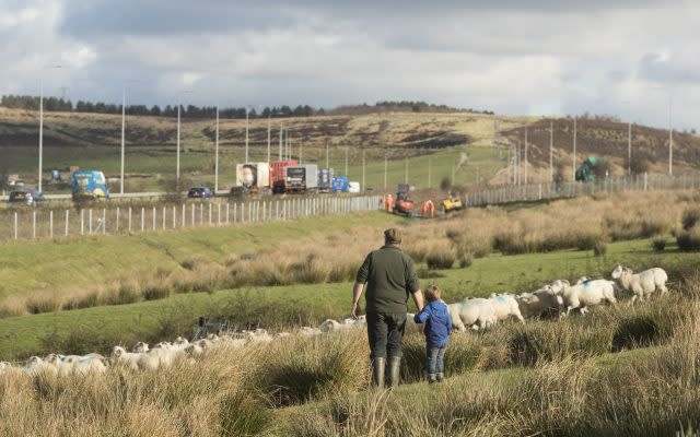 Stott Hall farm next to Booth Wood Reservoir. (PA)