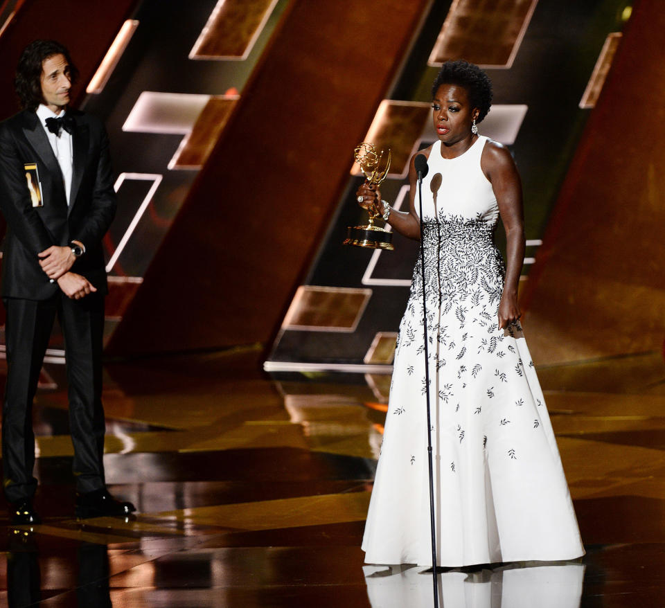 After Davis became the first Black woman to win an Emmy Award for Outstanding Lead Actress, she highlighted racial inequality in her acceptance speech. However, her moving remarks initially surprised Tennon. "I did want to mark the fact that it was the first African-American to win the lead actress category. So I love that Harriet Tubman quote. I thought it was so progressive," she recalled on The Ellen DeGeneres Show weeks later. "And I started it and my husband said afterwards, 'V, I didn't know where you were going with that. I really didn't. When you were saying those white women with those arms stretched out over the line, I was like, "What is she doing?!" But when you said Harriet Tubman said it, I was like, "Oh, my God, thank God!"'"