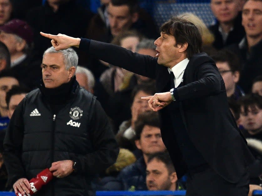 <p>Mourinho and Conte will meet again in Serie A</p> (AFP via Getty Images)