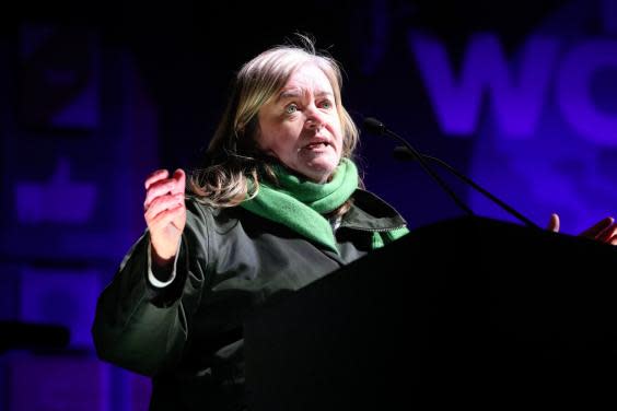 PA: Dame Louise Casey, trustee of the World's Big Sleep Out speaks at Trafalgar Square (PA)