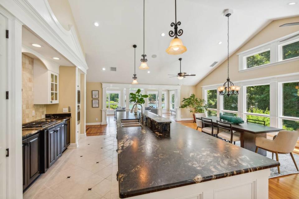 Pictured is the main level kitchen in Gary Phillips’ $2.4 million Lake Wylie SC home.