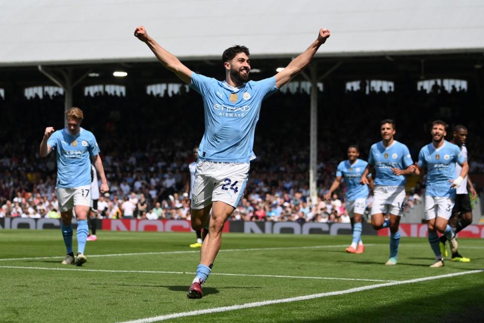 Brace: Josko Gvardiol scored twice as Man City made light work of Fulham at Craven Cottage (Getty Images)