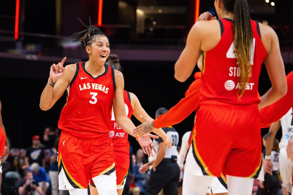 Candace Parker averaged a career-low 9.0 points per game, but won her third WNBA title last season with the Las Vegas Aces.