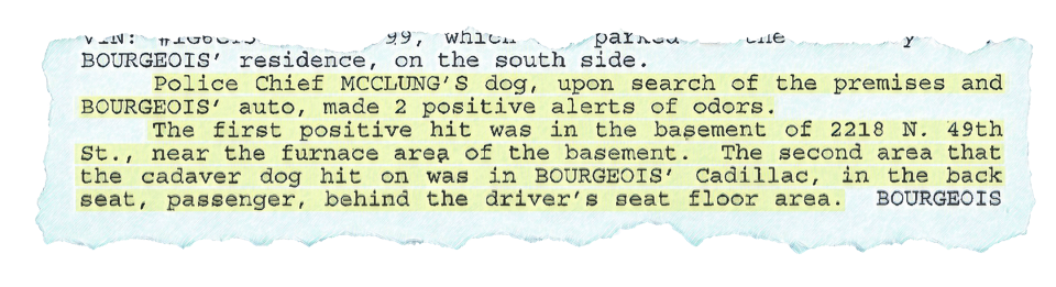 An excerpt from Milwaukee police records about the Alexis Patterson case.