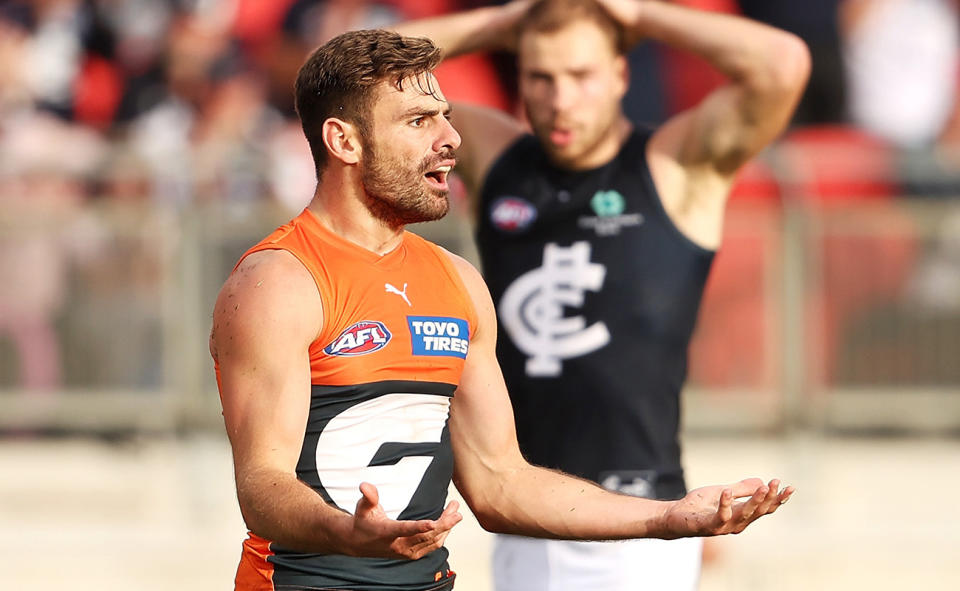 Stephen Coniglio, pictured here in action for GWS against Carlton.