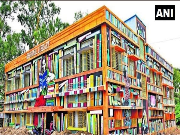 Revamped look of regional library in Warangal, Telangana (Photo/ANI)