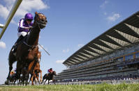 <p>Ryan Moore riding Highland Reel wins the King George VI and Queen Elizabeth Stakes at Ascot Racecourse on July 23, 2016, in Ascot, England. (Photo: Alan Crowhurst/Getty Images)</p>