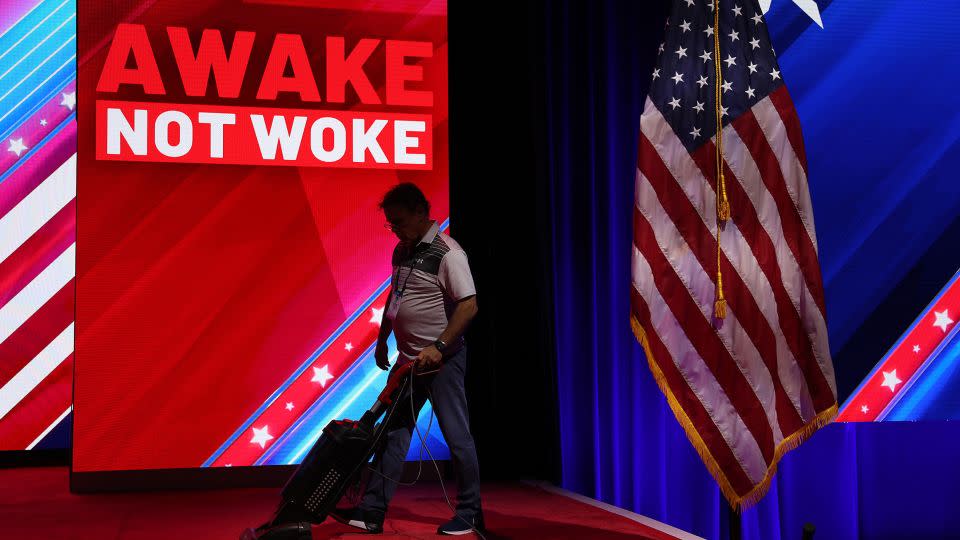 “Woke” is defined as being “actively aware of social injustice.” But Republicans have turned it into a slur. - Joe Raedle/Getty Images