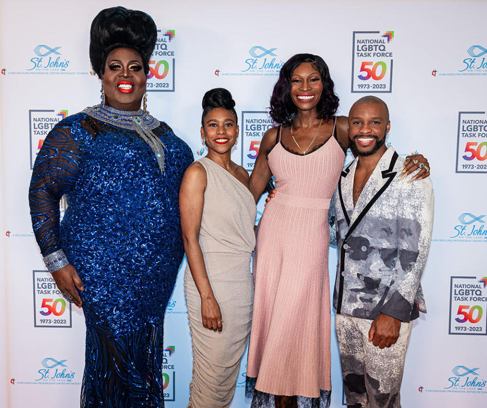 Gala Co-Host Latrice Royale, National LGBTQ Task Force Executive Director Kierra Johnson, National Leadership Award Recipient Dominique Jackson and Gala Co-Host Dyllon Burnside