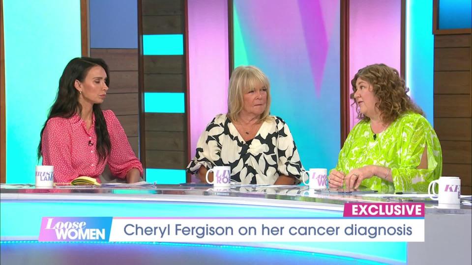 cheryl fergison discusses cancer diagnosis on loose women