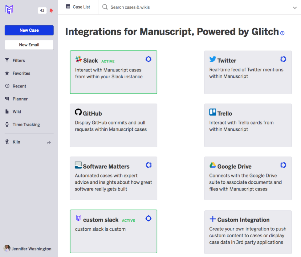 manuscript integrations fog creek