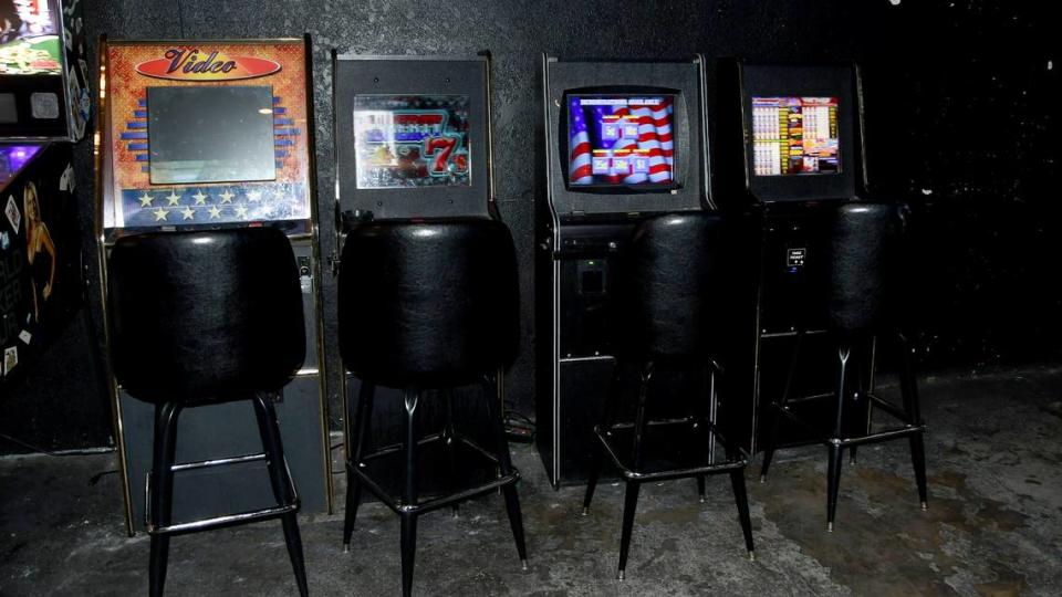 The Bradenton Police Department seized four arcade-style slot machines from Pour Decisions Saloon during a raid Wednesday, April 10, 2024, as part of an undercover investigation.