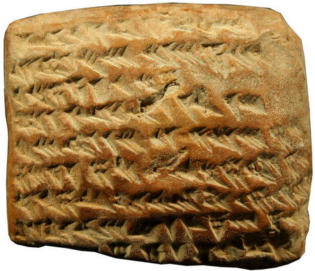 A clay tablet dating from 350 to 50 BC. REUTERS/Trustees of the British Museum/Mathieu Ossendrijver