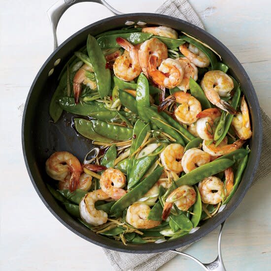 Gingered Stir-Fry with Shrimp and Snow Peas. Photo © Antonis Achilleos