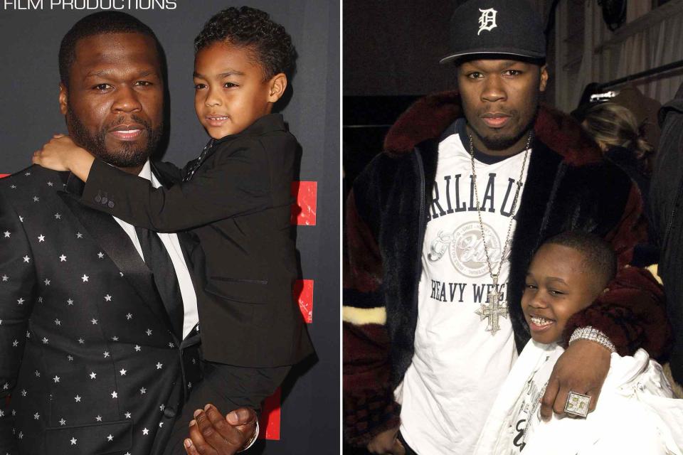 <p>Tommaso Boddi/WireImage ; Jemal Countess/WireImage</p> 50 CENT and Sire Jackson attend the Premiere Of STX Films