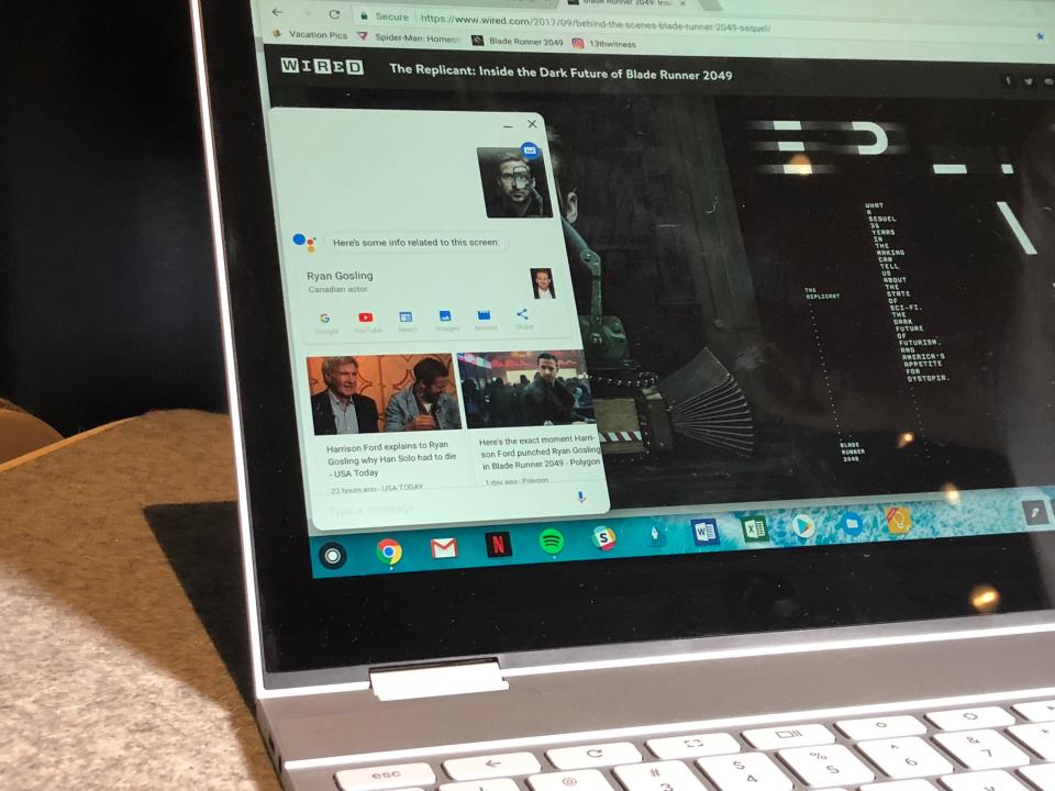 The Pixelbook Pen can be used to pull up information about on-screen images via Google Assistant.