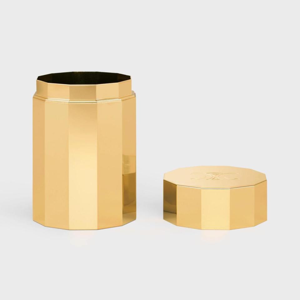 金色飾面鋁質化妝棉罐。NT$14,000（CELINE提供）