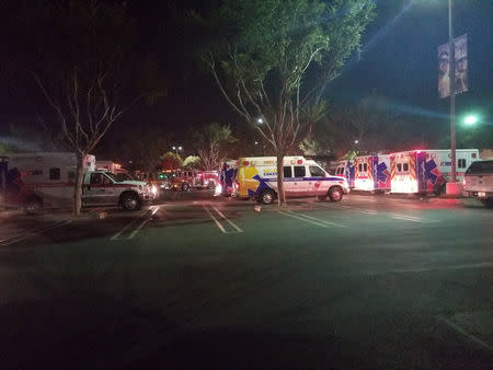 First responders are seen outside Borderline Bar and Grill in Thousand Oaks, California, U.S. November 8, 2018 in this image obtained from social media. Thomas Gorden/via REUTERS