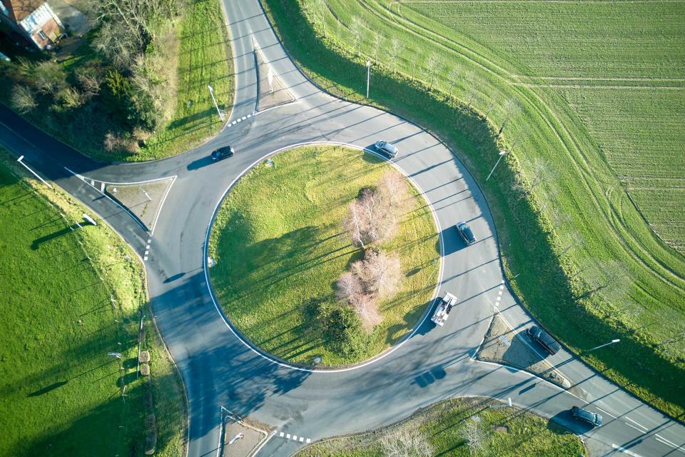 A roundabout in the Yvelines department in France.<span class="copyright">Martial Colomb—Getty Images</span>