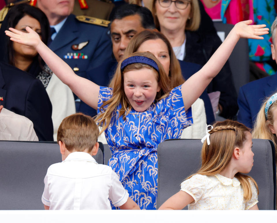 Mia Tindall could not resist joining in the dancing. (Getty Images)