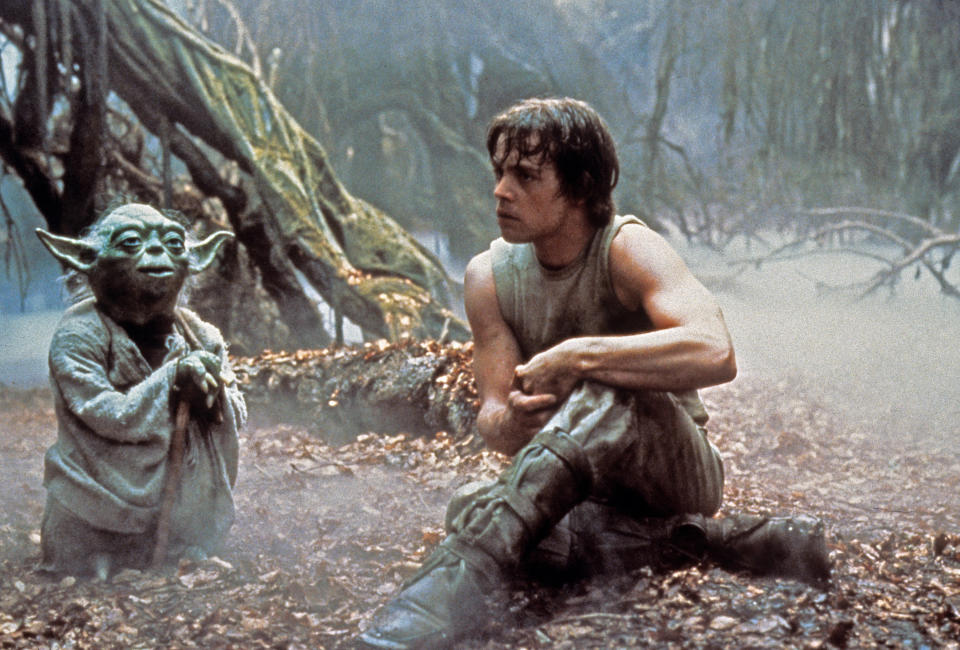 Yoda and Mark Hamill in Star Wars: Episode V — The Empire Strikes Back