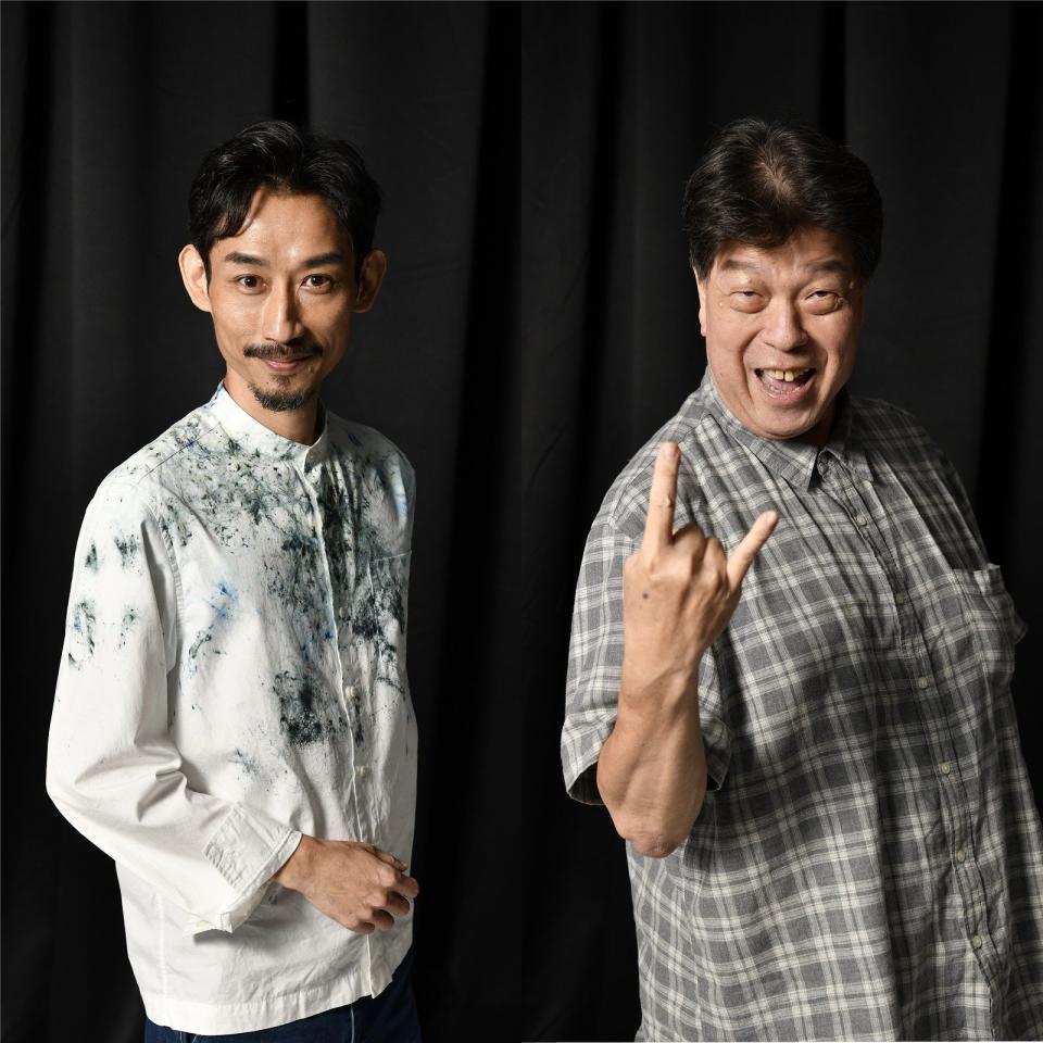 綠光劇團團長羅北安（右）及金馬獎最佳男配角陳竹昇，皆從舞台劇開啟演藝之路。