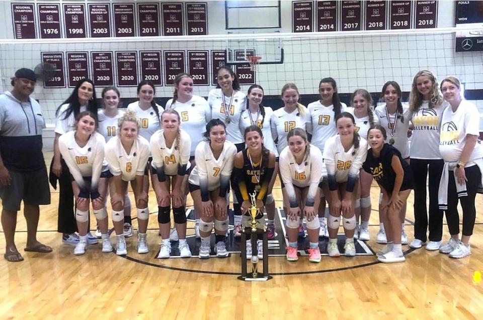 The Sayre Spartans volleyball team celebrated their 11th Region All “A” Classic championship at Model Laboratory School in Richmond on Sept. 10.