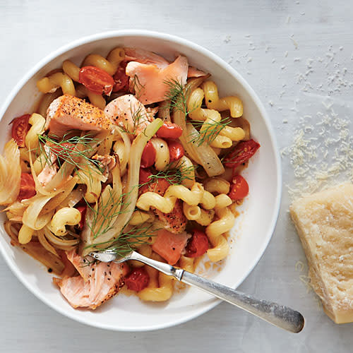 Cavatappi with Salmon and Wilted Fennel