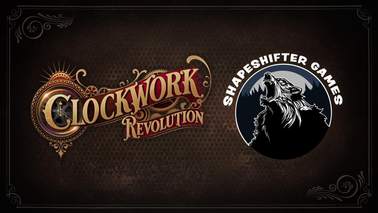  Clockwork Revolution and Shapeshifter Games logo. 