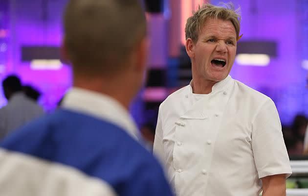 The chef, who shot to fame on Hells Kitchen, said he prefers to snack on Italian food before take-off. Photo: Getty